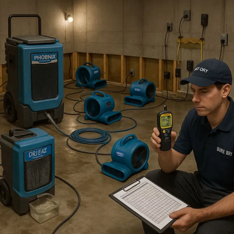 Structural Drying and Dehumidification process in Mound City, SD